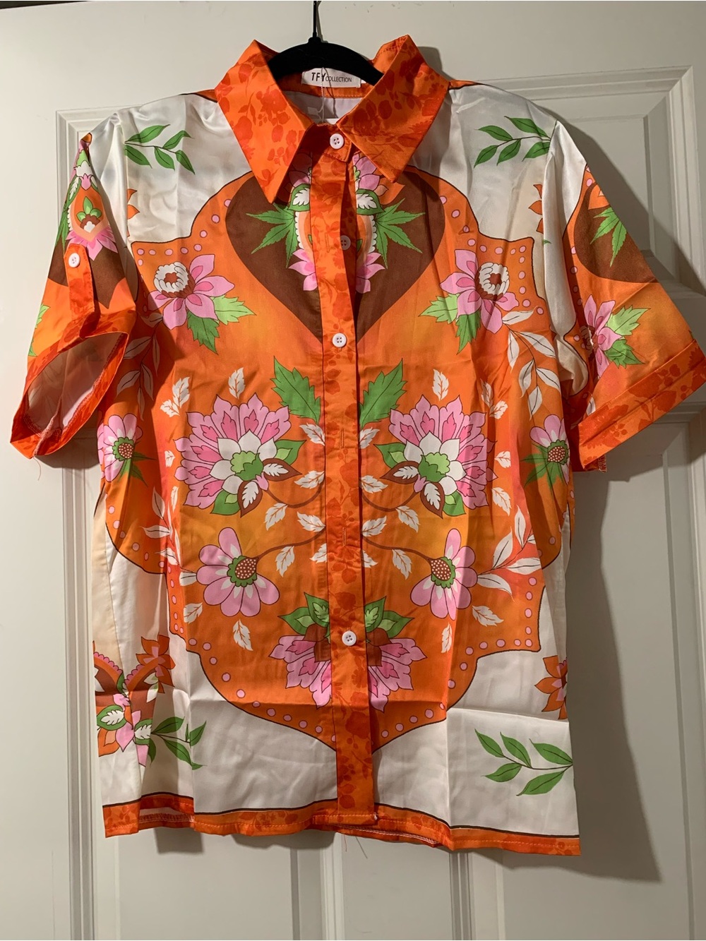 TFY Collection Orange Floral Set- Orange and Pink